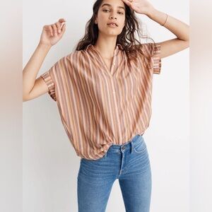 Madewell Women’s Central Shirt in Rainbow Stripe
